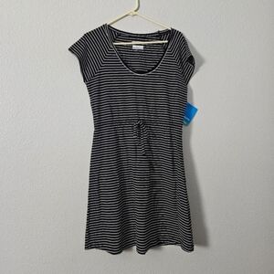 Striped Black & White Drawstring Women’s Dress Sz M